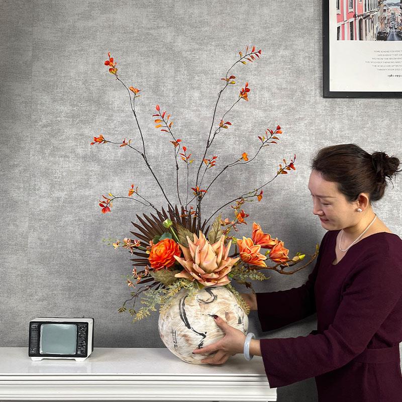 诧寂风花艺仿真花摆件高级感客厅摆花复古假花花束仿生花摆设绢花