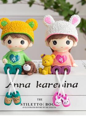 房间酒柜卧室客厅儿童房家装饰品摆设创意吊脚娃娃家居小摆件玩偶