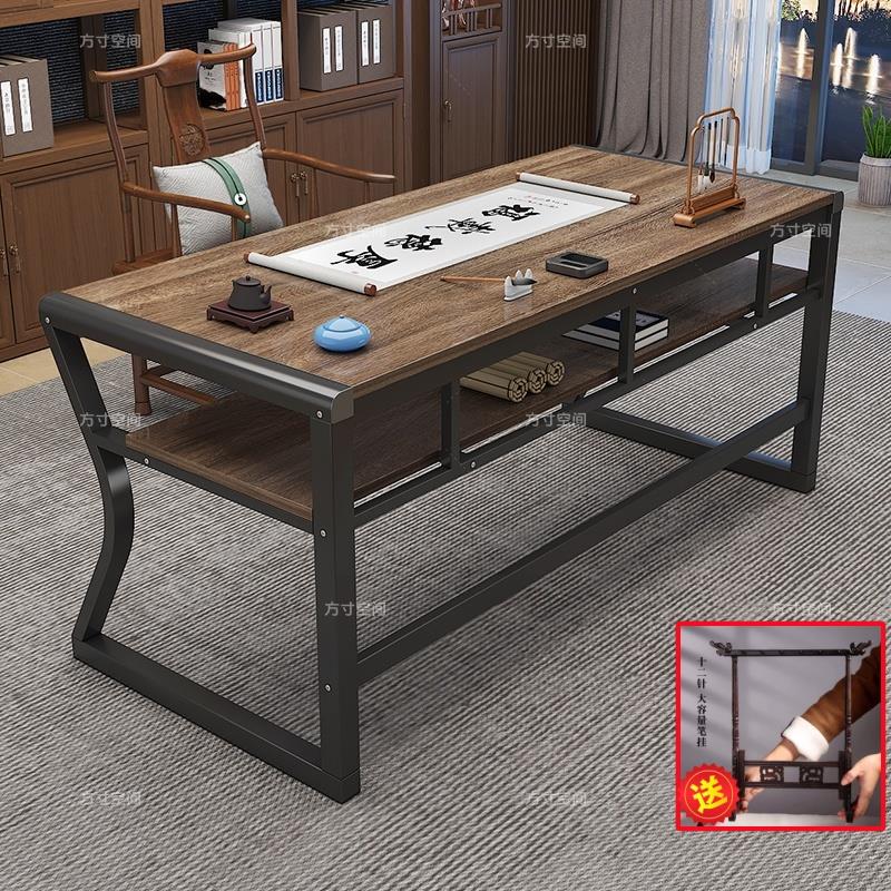 毛笔写字台书法桌书画桌家用书房客厅大办公桌培训辅导班小电脑桌