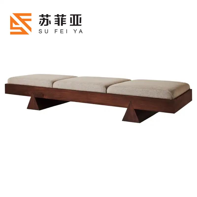 中古实木客厅沙发凳设计师样板间会所走廊长条茶凳休闲 长凳床尾