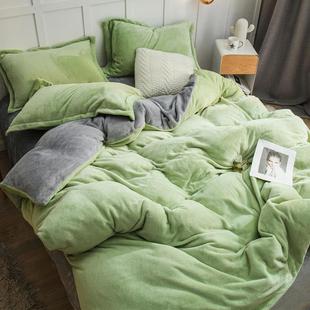 珊瑚绒四件套双面法兰绒冬季保暖床单毛绒被套学生宿舍床上三件套