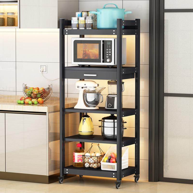 太空铝厨房置物架落地式多层多功能家用储物柜微波炉烤箱收纳架子,厨房/烹饪用具,厨房置物架/置物柜/角架,淘宝优惠券,粉丝福利购,淘宝优惠卷