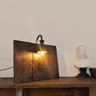 中古侘寂风覆古民宿装饰氛围客厅卧室覆古做旧木壁灯装饰日历挂架