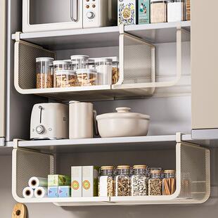 厨房置物架柜下挂架吊柜内分层可伸缩挂篮密网悬挂拉篮柜子收纳架