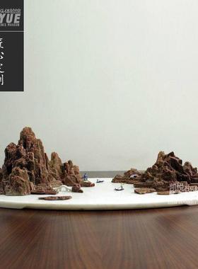 假山盆景办公室书房装饰品餐桌摆件山水景观礼品水族箱鱼缸造景石