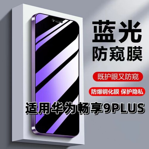 适用畅享9PLUS紫光防窥膜钢化膜