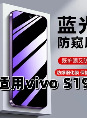 适用vivoS19防蓝光V2364A护眼防窥膜s19钢化膜防偷窥5G黑边手机膜防偷看保护隐私S19全屏防摔爆高清贴膜十九