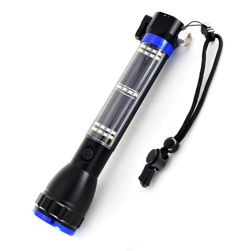 速发汽车安全锤手电筒+太阳能车载手电+带侧灯多功能八合一应急求