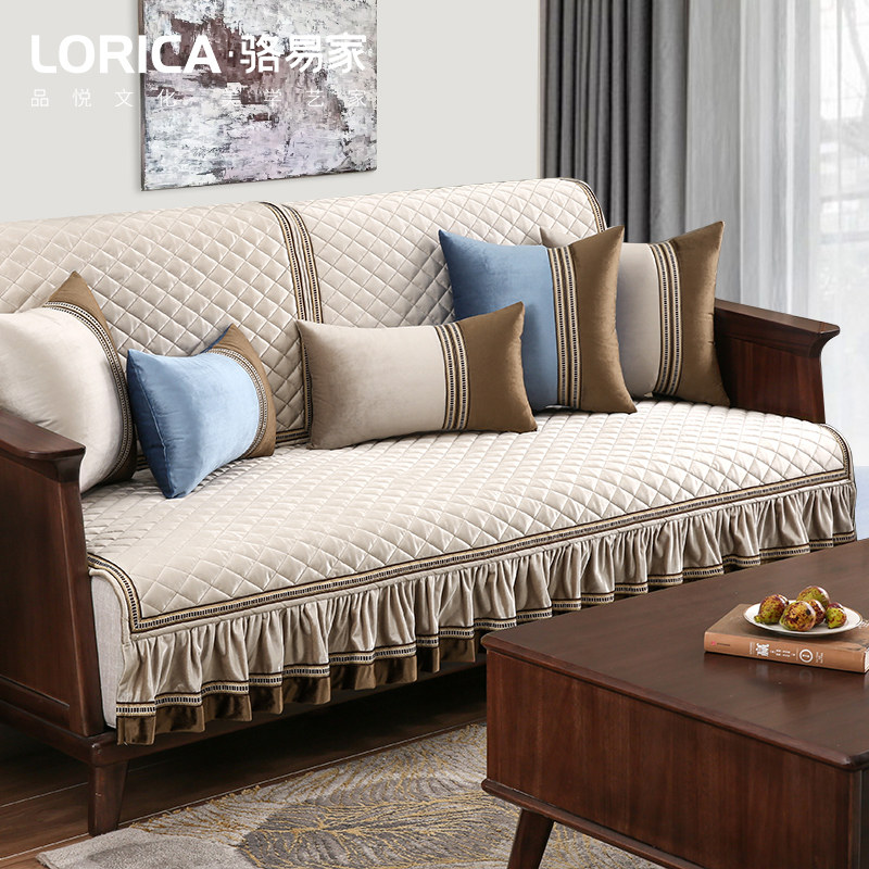 速发实木加厚毛绒沙垫垫欧式防滑坐发冬季沙发套罩盖布巾秋冬款