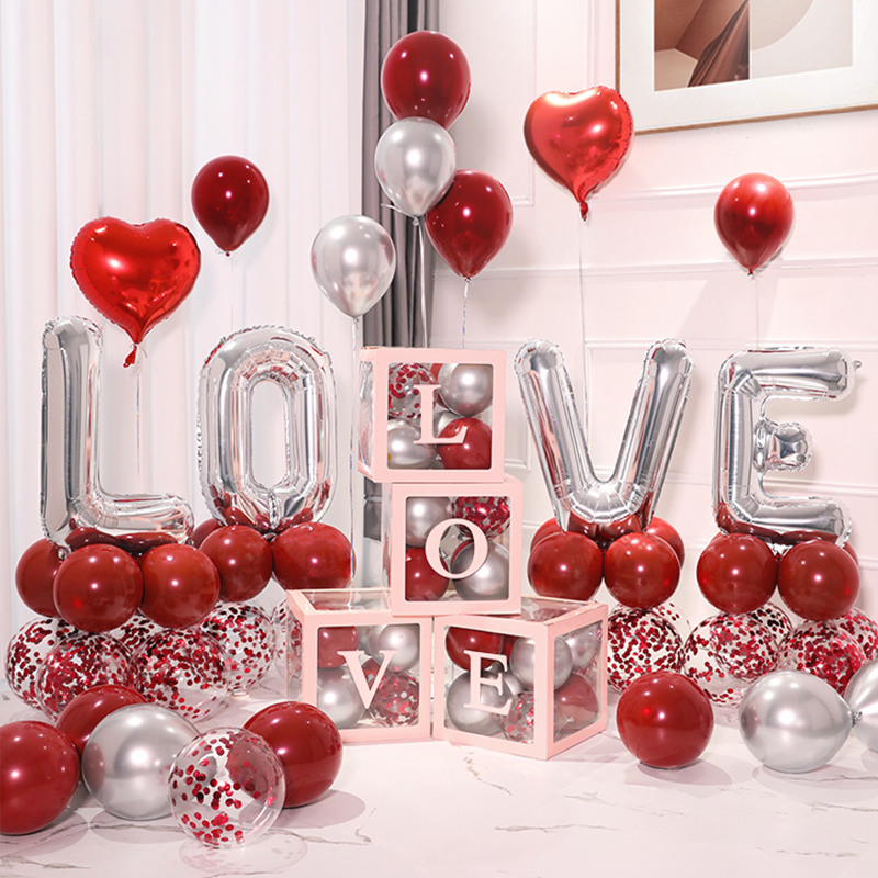 速发520love婚房婚置套装结婚礼装饰气球订求布现场惊喜内室表白