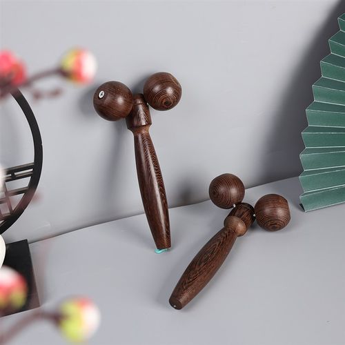 速发鸡翅木按摩轮木质滚轮面部提拉紧巴脸部身下致全双按摩