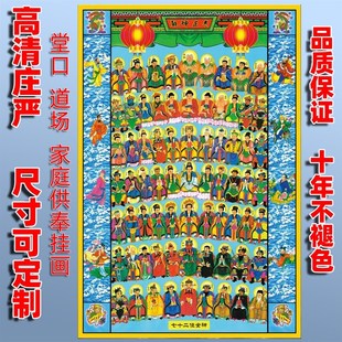 速发七十二位天仙全神道总真神仙画道场道家画口挂堂全神图全地图
