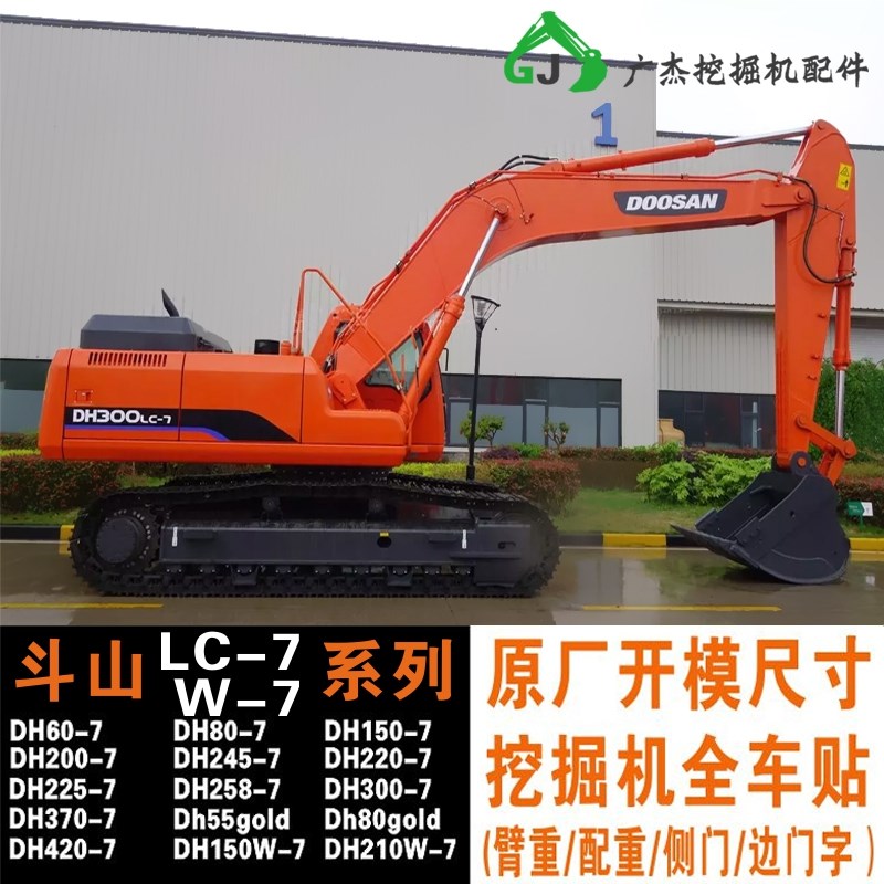 速发挖掘机贴纸 斗山大宇DH60 150 2 0 220 2520420-7全车高精度