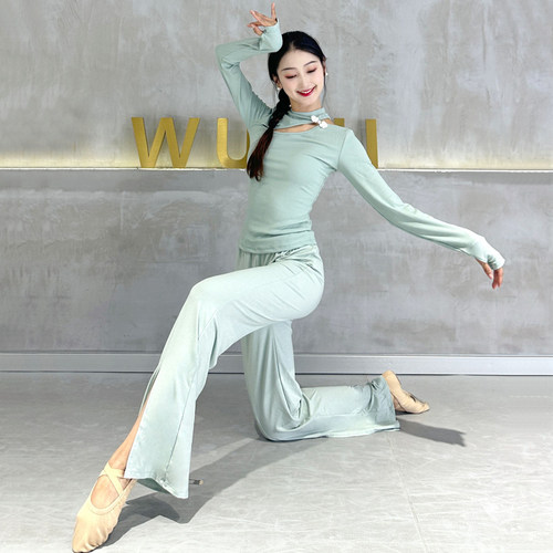 速发舞蹈练功裤微喇超春裤舞古典舞跳舞裤子阔腿裤垂感模夏