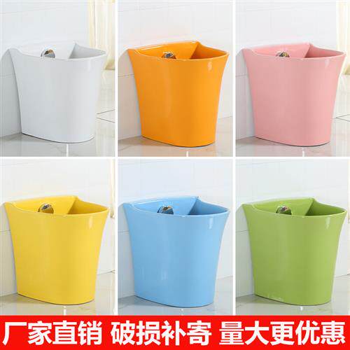 现货速发恒茂源 幼儿园儿童拖把池彩色家用陶瓷洗地拖把池台卫生