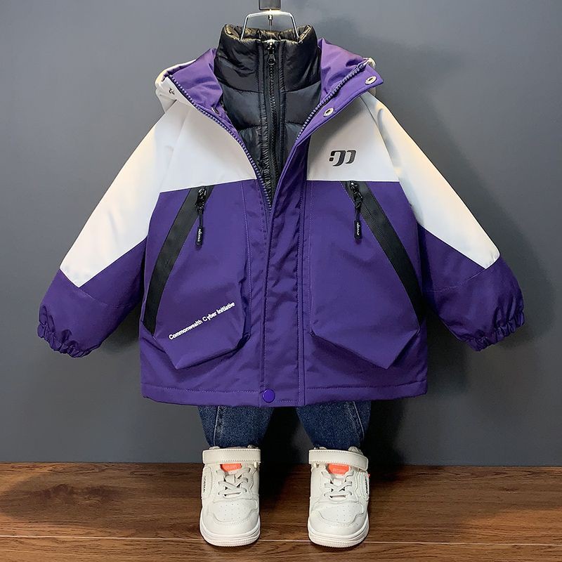 男童三合一羽绒服冬季2025新款洋气潮儿童冲锋衣外套夹棉宝宝冬装