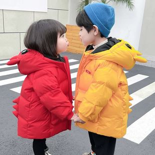 超萌加厚儿童羽绒服中长款过膝女童小宝宝2婴儿白鸭绒洋气一1岁半