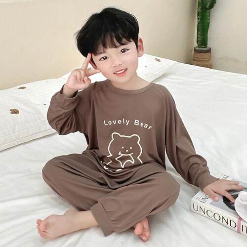 儿童连体睡衣男童春秋季长袖薄款男孩睡袋女童家居服宝宝纯棉爬服