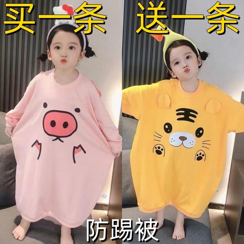 婴儿睡袋秋冬季新款薄款外穿防踢被睡裙卡通洋气长袖家居服一体衣