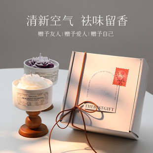 山茶花香薰蜡烛高级感陶瓷家用杯蜡结婚礼物香氛蜡烛氛围创意礼物