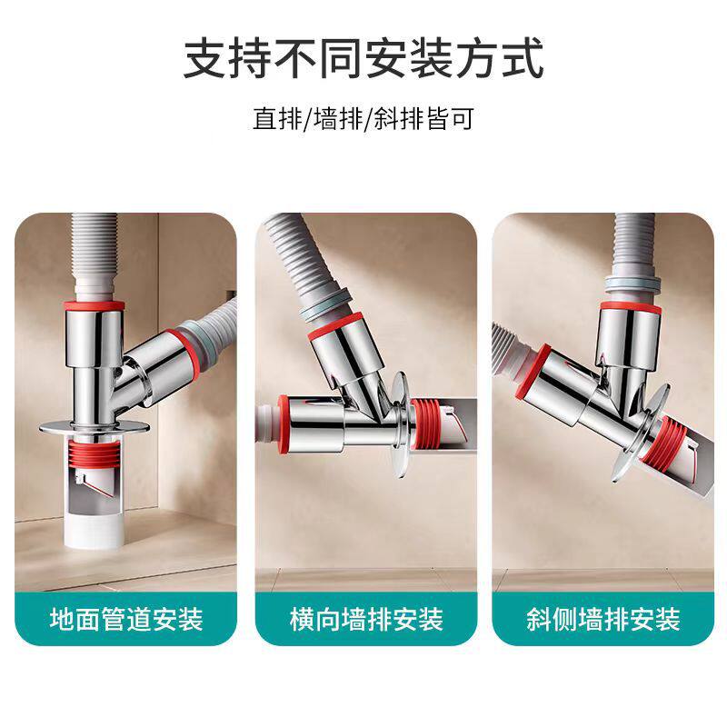 洗衣机下水管三头通洗手