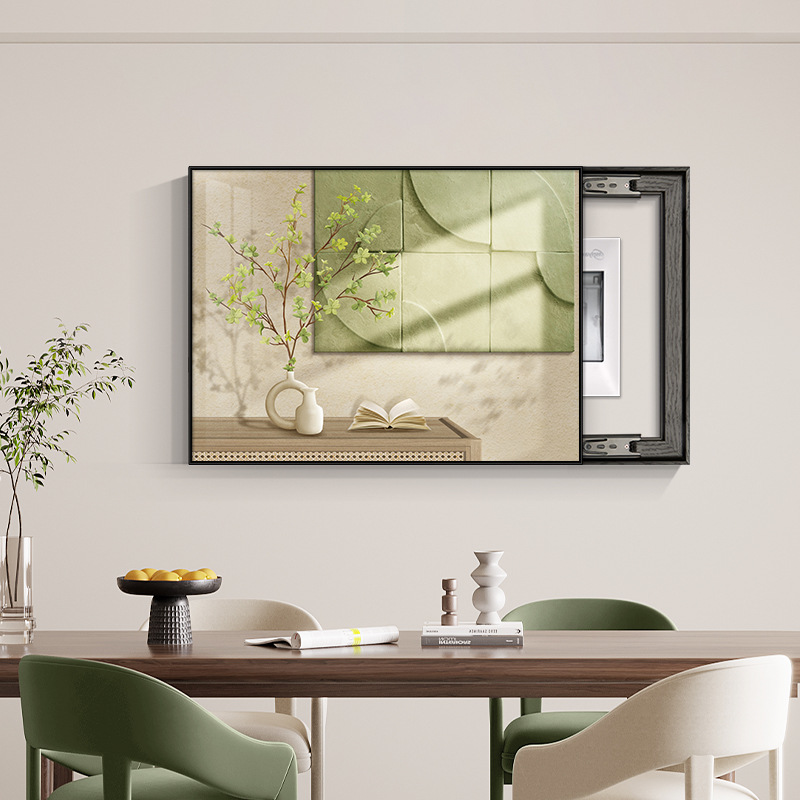电表箱装饰画免打孔现代简约配电箱遮挡餐厅壁画客厅光影绿植挂画