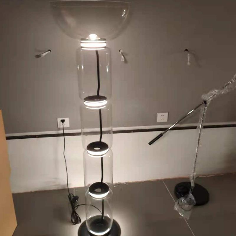 北欧创意设计师水晶玻璃落地灯客厅卧室样板房台灯别墅大玻璃吊灯
