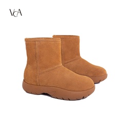 VCA女鞋雪地靴真皮加绒加厚中筒保暖高帮2025冬季新款羊皮毛一体