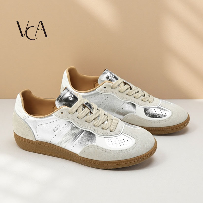 VCA头层牛皮德训鞋女真皮平底鞋软底不累脚休闲鞋夏季板鞋运动鞋,女鞋,德训鞋,淘宝优惠券,粉丝福利购,淘宝优惠卷