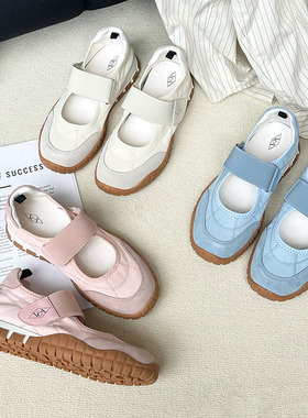 VCA女鞋2025夏季芭蕾舞鞋真皮休闲鞋轻便不累脚平底鞋凉鞋运动鞋