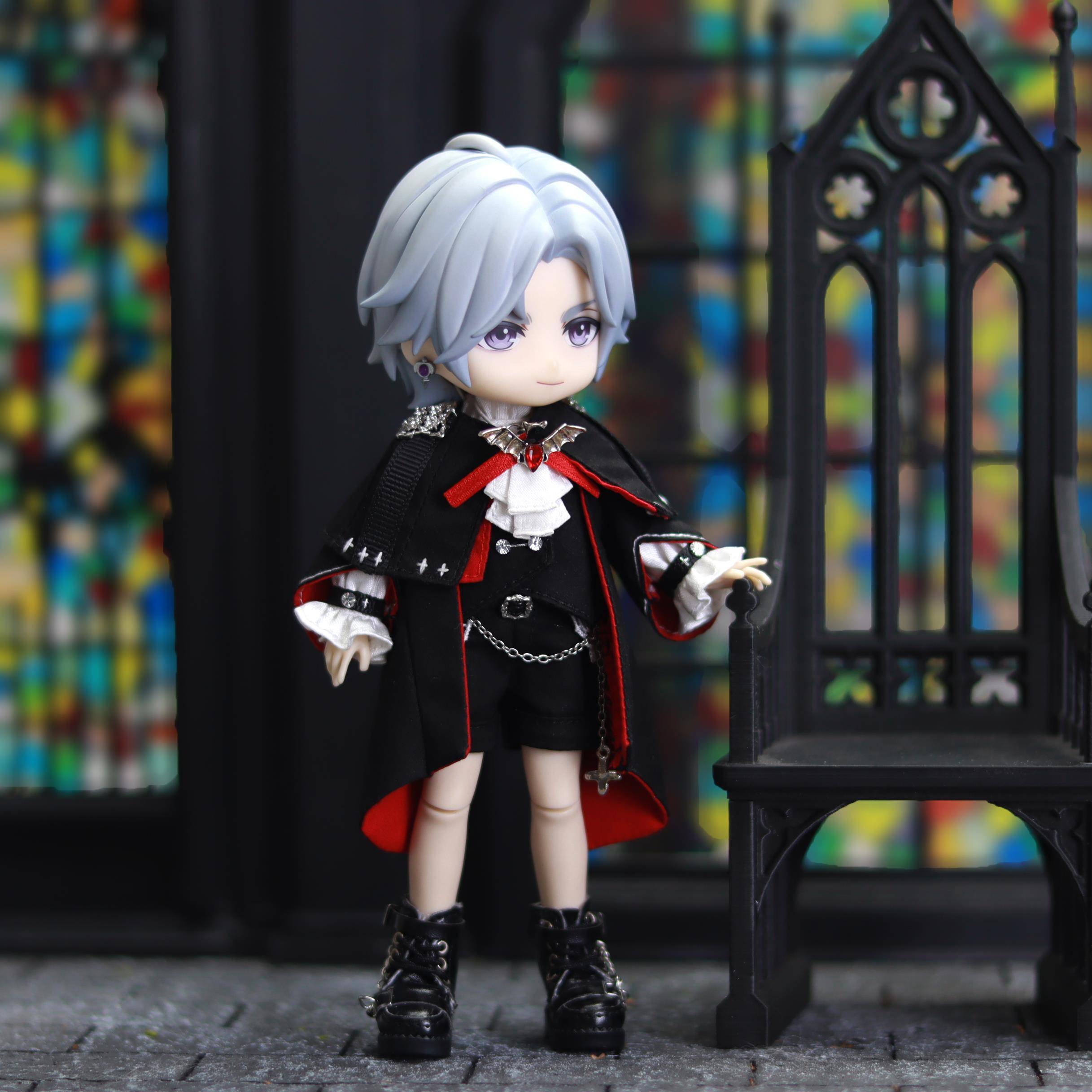 ob11娃衣阿巳2吸血鬼伯爵阿巳3暗黑套装妖精体 BJD修罗丸欧式哥特