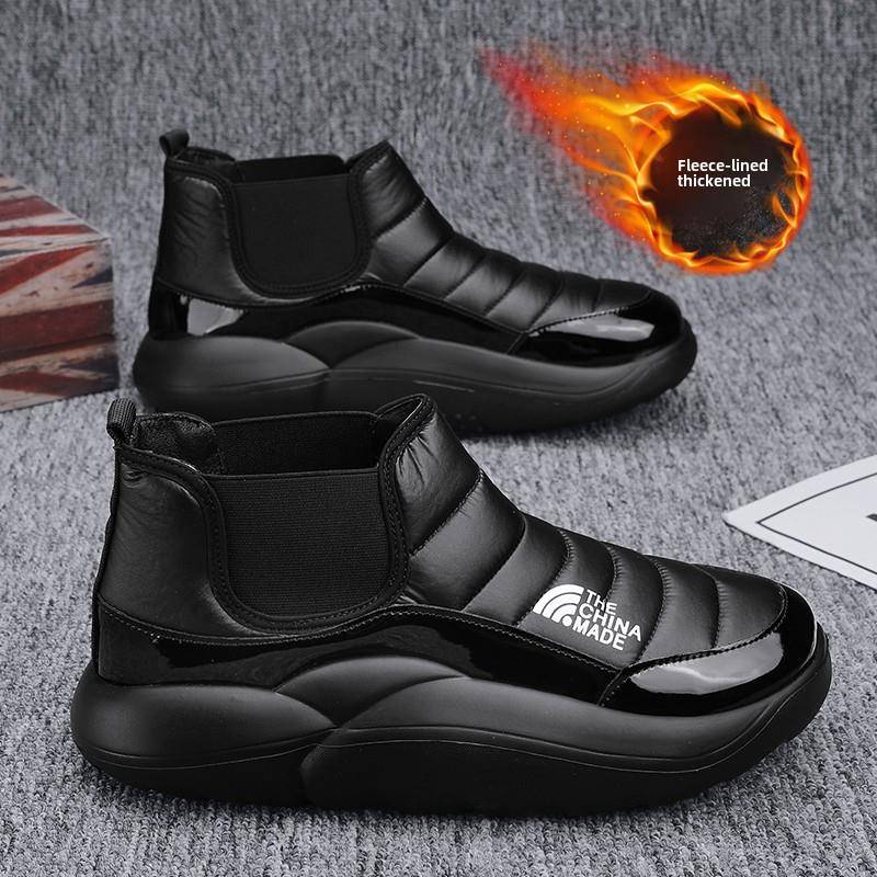雪地靴男鞋冬季羊毛衬里的Heattech东北零下40度防寒加厚毛皮集成