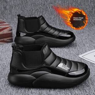 雪地靴男鞋冬季羊毛衬里的Heattech东北零下40度防寒加厚毛皮集成