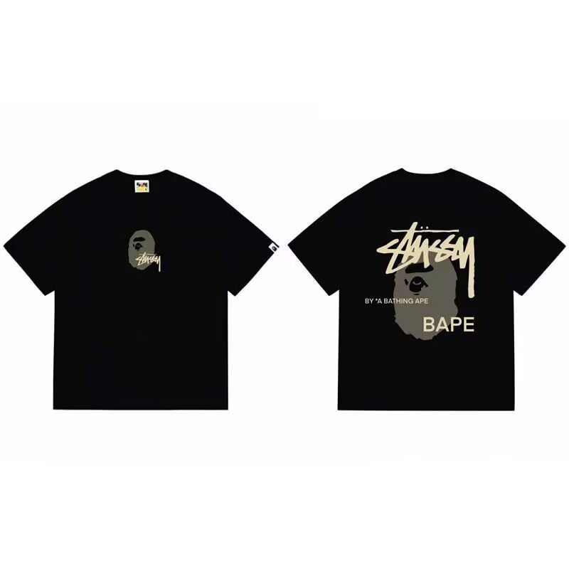 thumbnail for Children&#039;s Clothing Parent-Child Matching Trendy Brand Ape Short-Sleeve T-Shirt Shark Bape Shark Camouflage Ape Head Monkey Head Summer