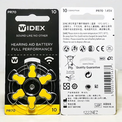 WIDEX唯听助听器专用纽扣电池A10