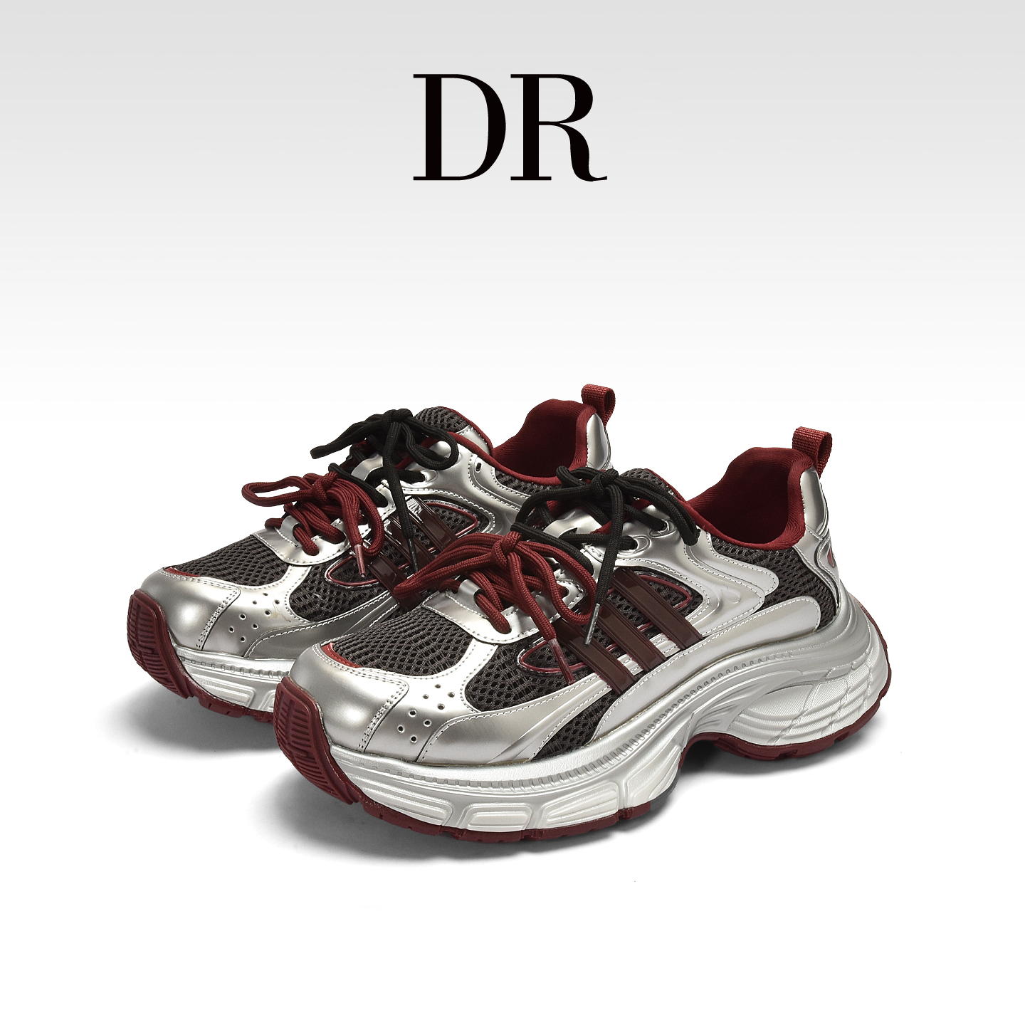 小个子真皮厚底运动老爹鞋增高