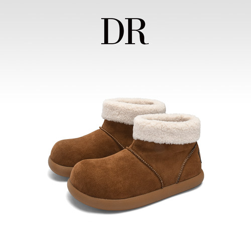 真皮加绒保暖丑萌雪地靴舒适棉鞋