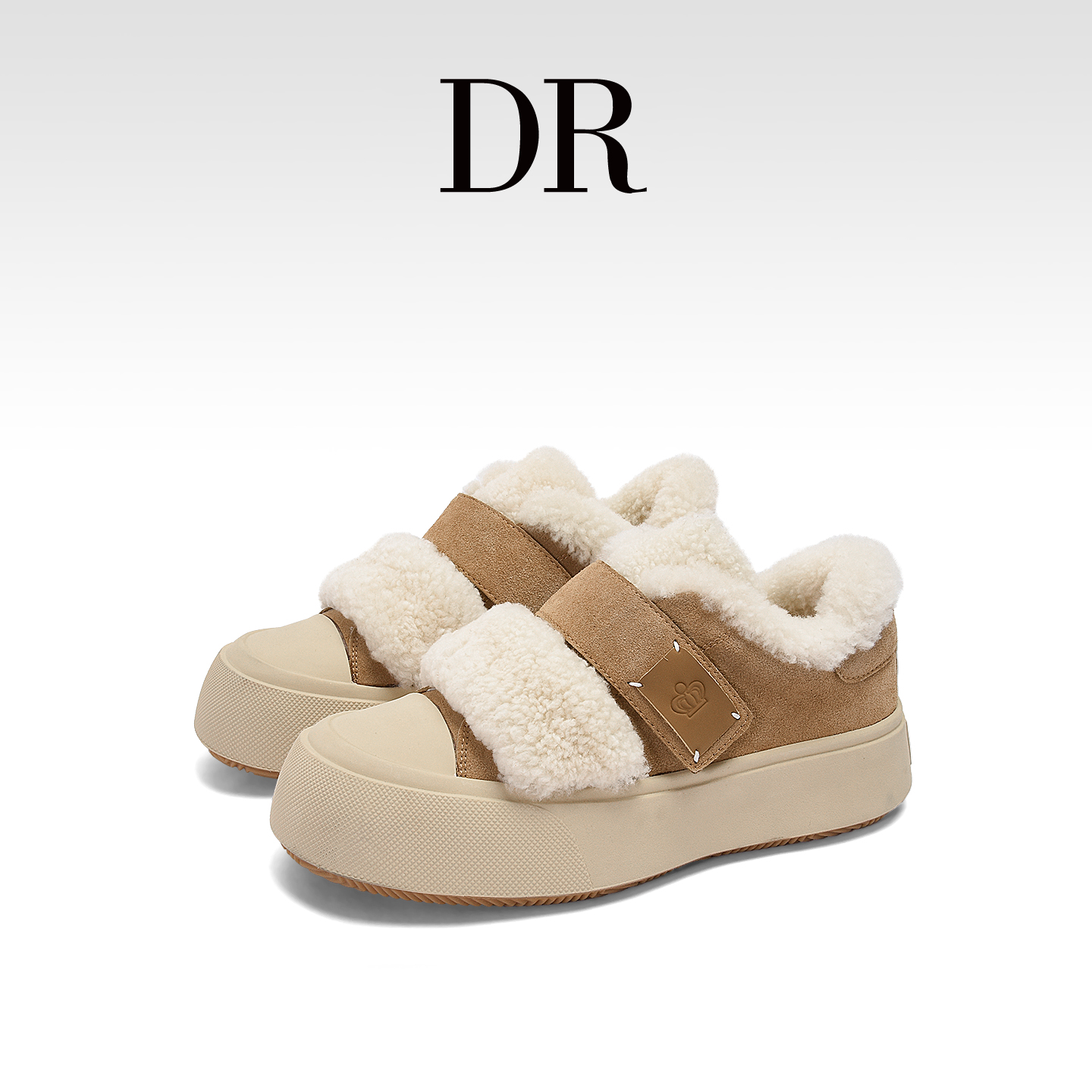 魔术贴厚底加绒保暖毛毛休闲板鞋