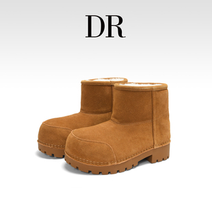新款 巴黎大头雪地靴女2025冬季 外穿厚底中筒靴 宁静同款 DR官方正品