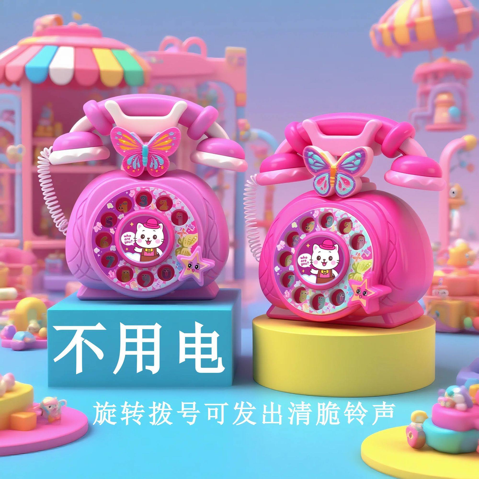 儿童仿真电话机玩具座机宝宝幼儿不用电男孩女孩益智1岁2岁3岁