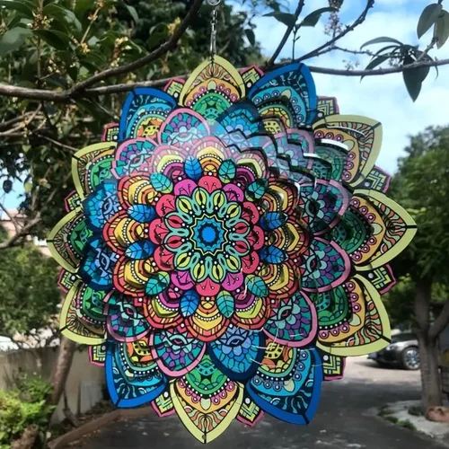 3d旋转曼陀罗风铃可折叠北欧花园