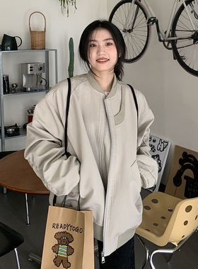 美式高级质感飞行服外套女秋季宽松中性设计工装夹克