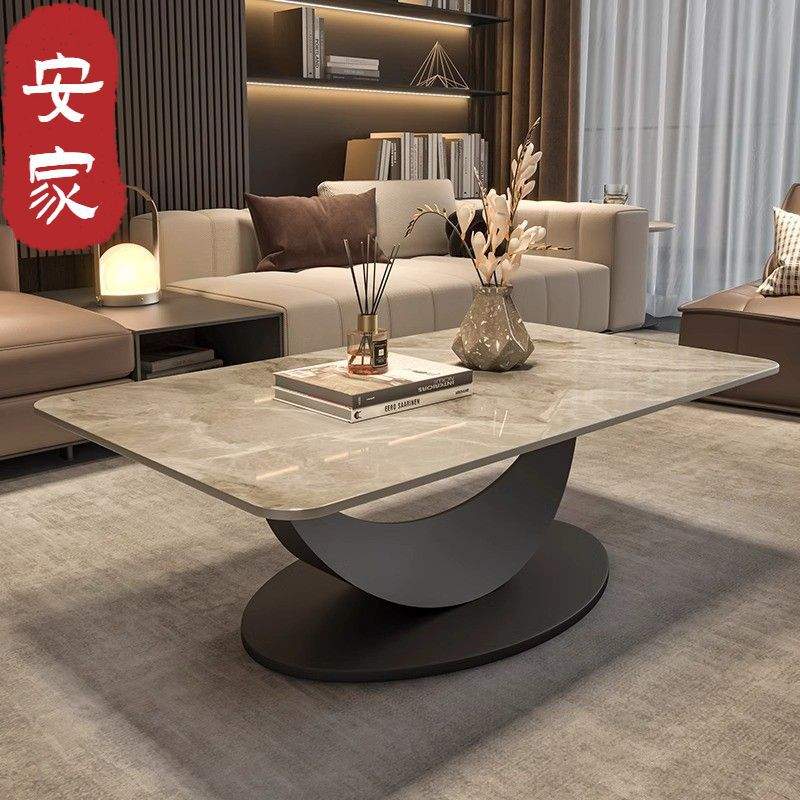 意式轻奢长方形岩板茶几极简客厅家用现代简约大小户型高级感桌子