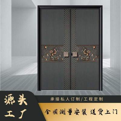 别墅大门双开门铝卡门四开门铸铝门铜门庭院门锌合金大门