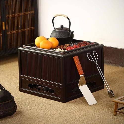 竹益堂茶炉围炉煮茶套装重竹炭炉火炉不锈钢内胆烧烤户外烤炉