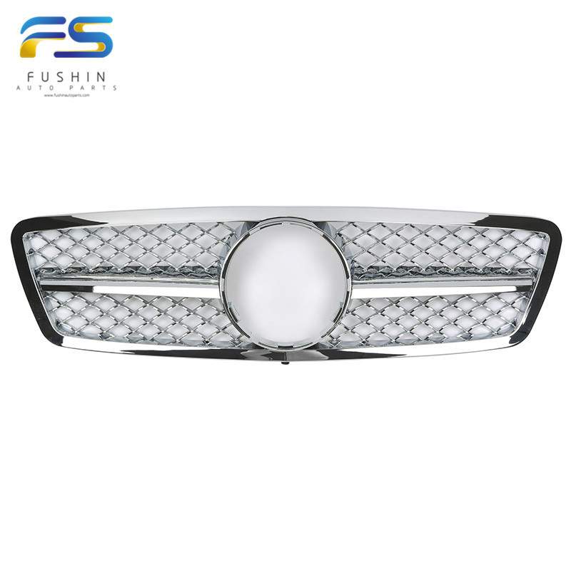 适用于奔驰C级W203中网改装一杠款AMG款汽车配件电镀中网进气格栅