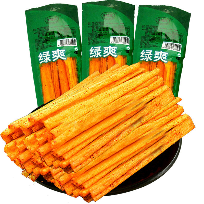 80后90后童年怀旧辣皮辣片 千味源绿爽辣条 麻辣香辣休闲零食小吃