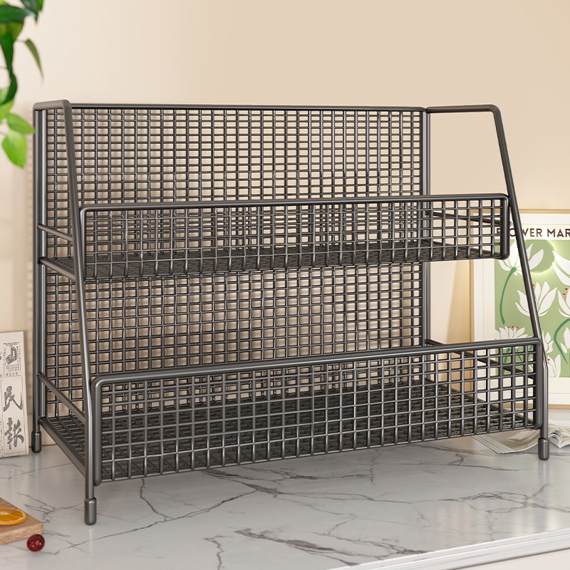 餐桌置物架桌面零食饭桌收纳神器厨房客厅放杯子水杯办公桌上架子