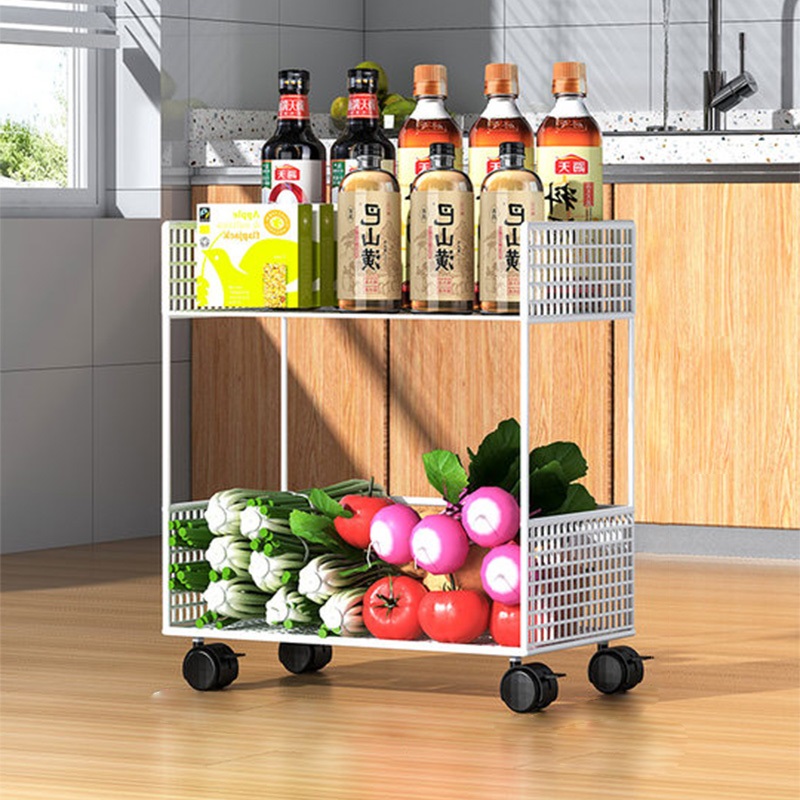 厨房小推车置物架开放式水果蔬菜放置架台面佐料调味瓶罐收纳架子