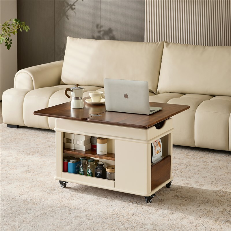 实木沙发边几可移动折叠茶几客厅家用茶桌小型不占地方小推车边柜